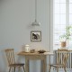 Azure blue white and bordered ceramic suspension - Handmade