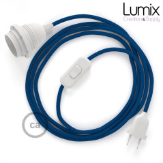 Lampe baladeuse fil bleu avec douille blanche