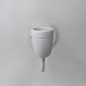Applique véritable porcelaine blanche et tube col de cygne en métal peint en blanc et vernis