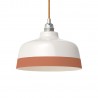 White ceramic suspension and terracotta straightened - Handmade in our workshops