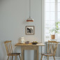 Suspension céramique blanche et liseré terracotta - Fait main dans nos ateliers