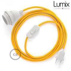 Lampe baladeuse câble textile souple Jaune effet soie