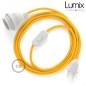 Lampe baladeuse câble textile souple Jaune effet soie
