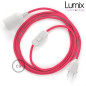 Lampe baladeuse câble textile souple Fuchsia effet soie