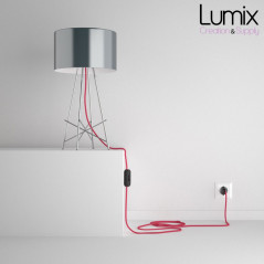 Lampe baladeuse câble textile souple Fuchsia effet soie