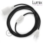 Lampe baladeuse câble textile souple noir effet soie