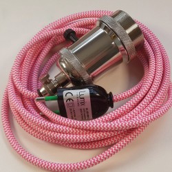 Lampe à suspendre douille vintage métal nickel à interrupteur rotatif intégré
