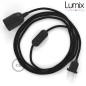 Lampe baladeuse câble textile souple noir effet soie