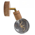 Applique spot orientable bois chêne massif et finition métal au choix - E27-220 Volts - 60 Watts max