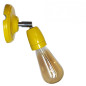 Lampe applique murale orientable en porcelaine Jaune et métal chromé