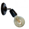 Lampe applique murale orientable en porcelaine noire et métal chromé
