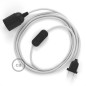Lampe baladeuse câble textile souple blanc effet soie
