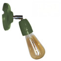 Lampe applique murale orientable en porcelaine verte et métal chromé