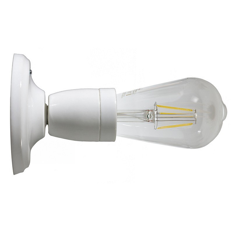 Lampe Porcelaine blanche en plafonnier ou en applique murale