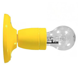 Lampe Porcelaine Jaune en plafonnier ou en applique murale