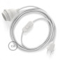 Lampe baladeuse câble textile souple blanc effet soie