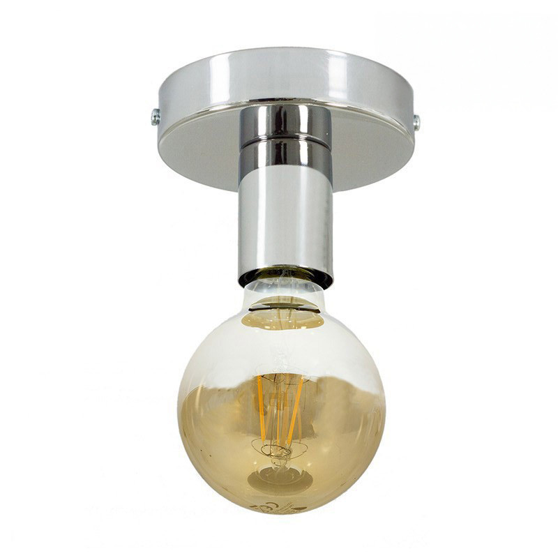 Lampe plafonnier couleur métal chromé