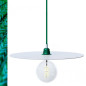 Suspension DISCUS Émeraude disque métal peint blanc et verni Suspension DISCUS Émeraude disque métal peint blanc et verni