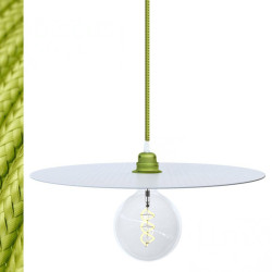 Suspension DISCUS Mamba disque métal peint blanc et verni