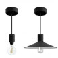 Lampe en suspension pour l'extérieur - Luminaire sur-mesure étanche IP65 - Porte-Douille silicone noire à bague Lampe en suspension pour l'extérieur - Luminaire sur-mesure étanche IP65 - Porte-Douille silicone noire à bague