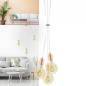 Suspension 3 lampes style moderne CUIVRE sur-mesure - câble textile au choix