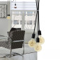 Suspension 3 lampes style moderne NOIR sur-mesure - câble textile au choix Suspension 3 lampes style moderne NOIR sur-mesure - câble textile au choix