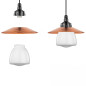 Suspension abat-jour cuivre véritable 350 mm et verrine au choix Suspension abat-jour cuivre véritable 350 mm et verrine au choix