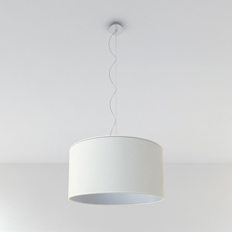 Suspension abat-jour cylindre XXL Revêtement toile Sable
