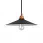 Suspension abat-jour métal noir émaillé à personnaliser- Style industriel Suspension abat-jour métal noir émaillé à personnaliser- Style industriel