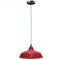 Suspension Bistrot métal rouge extérieur et blanc émaillé intérieur - Code RAL au choix