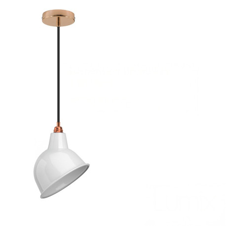 Suspension Broadway en métal émail blanc