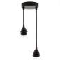 Suspension DUO câble textile et douille vintage bakélite à bagues