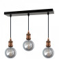 Suspension FIX MULTIPLE douille vintage E27 bagues - Pavillon rectangulaire 470 mm