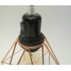 Pendant Plug-in lamps cage metal copper XXL diamond