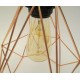 Pendant Plug-in lamps cage metal copper XXL diamond