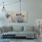 Suspension multiple 3 lampes avec cage diamant métal - Câble LIN gris