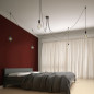 Suspension multiple OCTOPUS 5 Métal noir - câble Lin naturel couleur anthracite