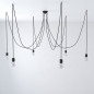 Suspension multiple OCTOPUS 6 Céramique - câble textile extra-souple NOIR