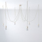 Suspension multiple OCTOPUS 6 Céramique ivoire - câble textile extra-souple coton ou lin