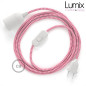 Lampe baladeuse câble textile souple zig-zag Fuchsia effet soie