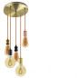 Suspension multiple rosace XXL 5 lampes prestige