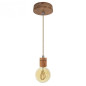 Suspension prestige porte-douille cylindrique et rosace bois chêne blanc - finitions métal au choix