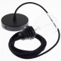 Suspension simple 1 sortie pour abat-jour - câble textile noir