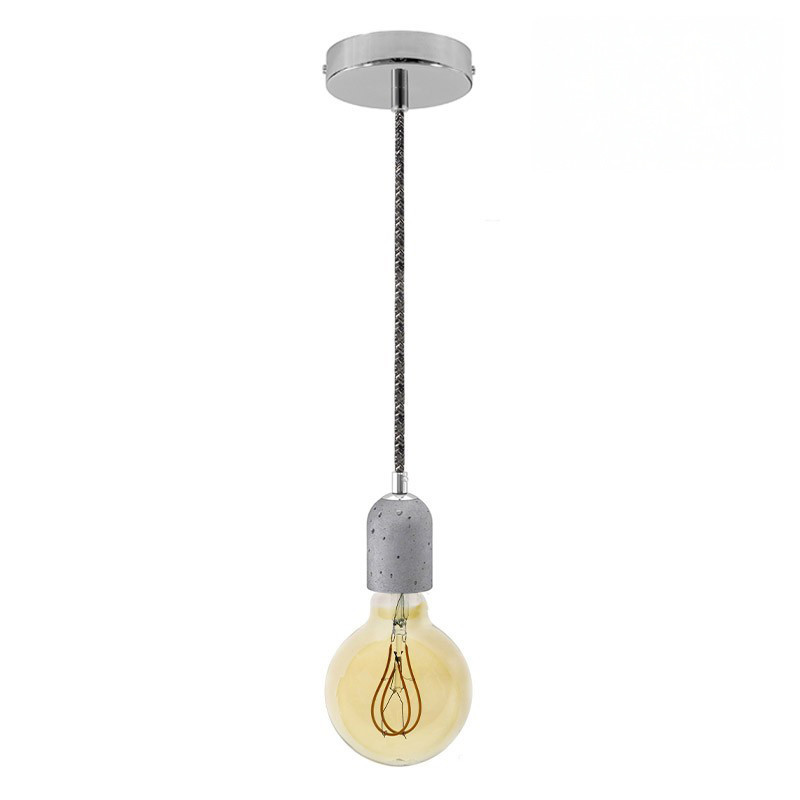 Suspension simple douille ciment finition chromée