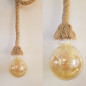 Suspension simple grosse corde en jute diamètre 30 mm - douille E27 Bakélite