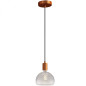 Suspension simple porte-douille et rosace cuivre satiné Suspension simple porte-douille et rosace cuivre satiné