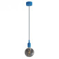 Suspension simple porte-douille et rosace silicone Bleu