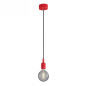 Suspension simple porte-douille et rosace silicone Rouge