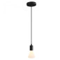 Suspension simple porte-douille lisse et rosace métal noir - Douille E27 Suspension simple porte-douille lisse et rosace métal noir - Douille E27