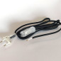 Cordon alimentation textile noir pour lampe ou récepteur petite puissance 2,5 A Cordon alimentation textile noir pour lampe ou récepteur petite puissance 2,5 A